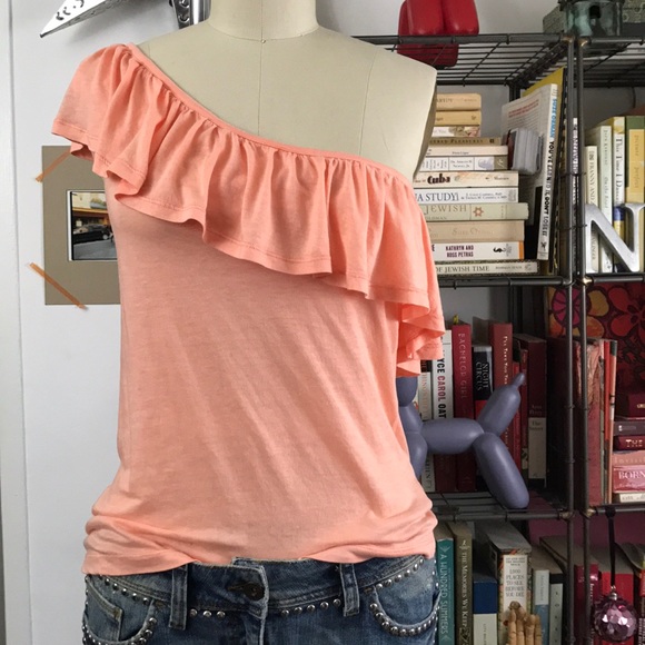 FCUK French Connection One Shoulder Ruffle Top Frill - Picture 8 of 9